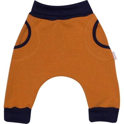 MKcool Tepláčky Baggy rostoucí s kožíškem hořčicové tmavě modré