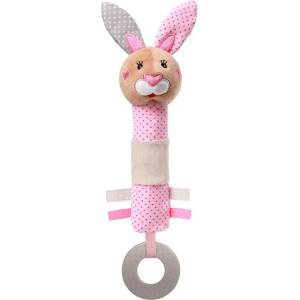 Babyono Писукаща играчка с гризалка Babyono - Зайчето Джулия (5901435408803)