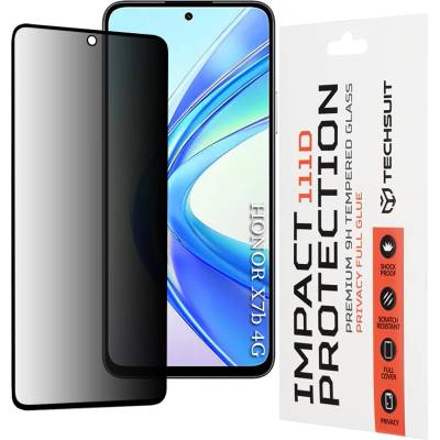 Techsuit Протектор за Honor X7b / X7b 5G / 90 SMART - 111D Privacy Full Glue - Черен