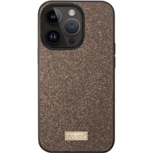 Sulada elegantné trblietavé iPhone 14 Pro - hnedé