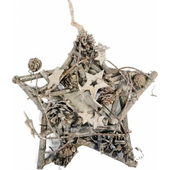 Vianočná drevená hviezda Whitewood 25 cm