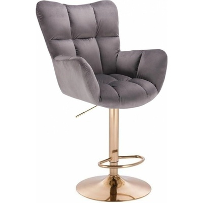 LuxuryForm Design Aurora Velur na zlatom tanieri tmavo šedé