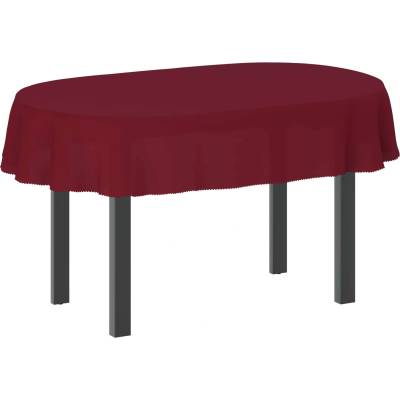 vidaXL Плат за маса 5 бр. Овална Виненочервен 130 x 220 см Полиестер (42040281)