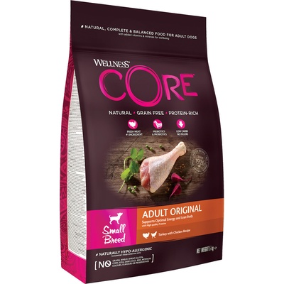 Wellness Core Adult Original Small Breed Turkey & Chicken 5 kg – Hledejceny.cz