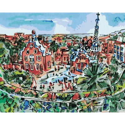 Zuty Malování Podle Čísel Barevná Barcelona 80 x 100 cm Plátno Rám