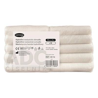 Hartmann Ovínadlo hydrofilné neelastické pletené nesterilné 10 cm x 5 m 10 ks