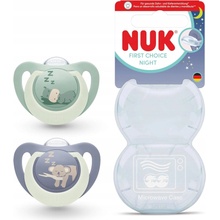 Nuk Dudlík First Choice Night 2 ks Hippo/Koala