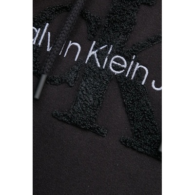 Calvin Klein Памучен суичър Calvin Klein Jeans в черно с качулка с апликация J20J224170 (J20J224170)