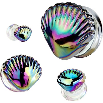 Šperky4U skleněný plug do ucha lastura PL01281-22