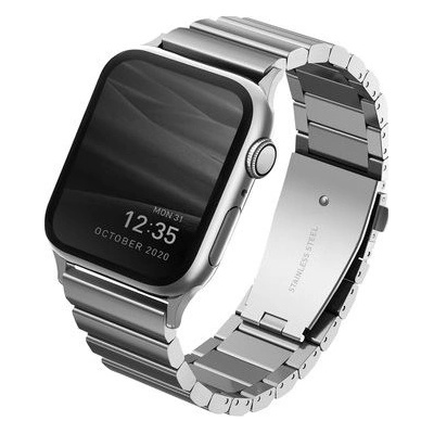 Uniq Strova Apple Watch článkový oceľový remienok 42/44/45/Ultra 49mm - Sterling strieborný UNIQ-44MM-STRVSIL