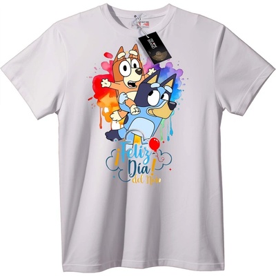 NOONEBRAND Тениска Bluey & Bingo Ден на детето - XS, White