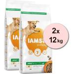 Iams кучешка храна за възрастни големи породи, пиле 2 x 12 кг