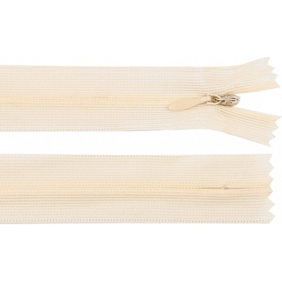 Spirálový zip skrytý No 3 délka 40 cm dederon, malé, 306 béžová nejsv.