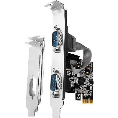 PCI-Express card with two 250 kbps serial ports. ASIX AX99100. Standard & Low Profile (PCEA-S2N)