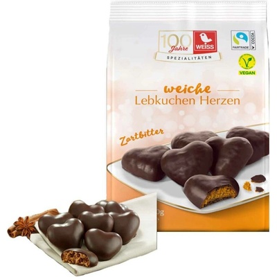 Weiss měkká perníková srdíčka v hořké čokoládě 300 g