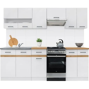 Black Red White Кухня Junona Line - бял гланц - 230 см (K24-JUNONA_MODUL/230-BI/BIP/DCRZ)