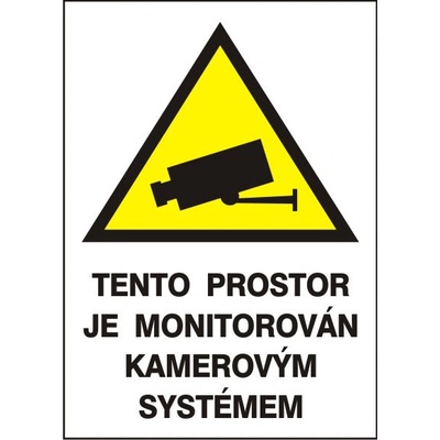 RAFO Samolepka Tento prostor je monitorován kamerami, 10,5 x 15 cm Varianta: A bez záznamu