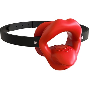 Kiotos Vibrating Mouth Gag Silicone Lips & Tongue Red