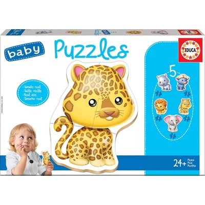 Educa Бебешки пъзел Educa 5 в 1 - Диви животни (EDU14197)
