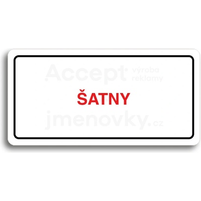 ACCEPT Piktogram ŠATNY - bílá tabulka - barevný tisk