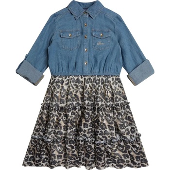 Image 1 of Guess Комбинирана рокля с деним и тюл за момиче Guess