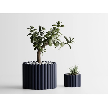 Image 1 of Кашпа Ancona Голяма, 135x135xH100mm - Тъмносин Мат