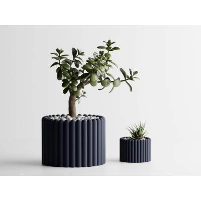 Кашпа Ancona Голяма, 135x135xH100mm - Тъмносин Мат