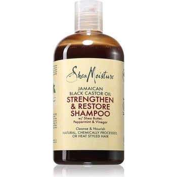 Shea Moisture Jamaican Black Castor Oil Strengthen & Restore почистващ шампоан за увредена и боядисана коса 384ml