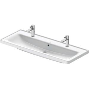Duravit D-Neo - Двойна мивка 120x48 см, с преливник, отвор за смесител, бяла 2367120024 (2367120024)