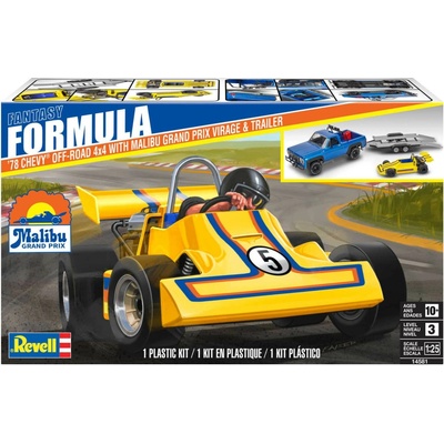Revell Plastic ModelKit MONOGRAM auto 4581 78 Chevy 4x4 Pickup with Go-kart 1:25
