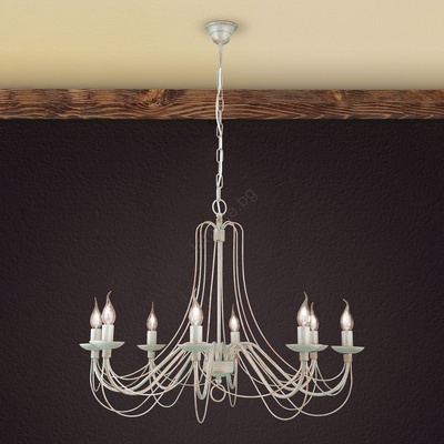 Orion LU 1531/8 - Пендел VELA 8xE14/40W/230V Ø 80 см бял/златист/патина (OR0149)