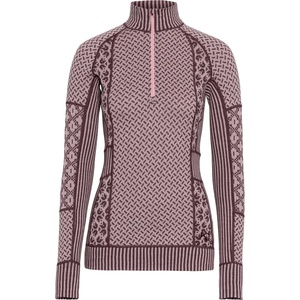 Kari Traa Дамско мериносово термобельо Kari Traa Women's Smekker Half-Zip Merino base layer - Cocoa Powder - размер XS (115-1318-1811)