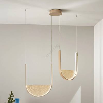 Ondaluce - LED димируема висяща лампа на кабел LOTUS LED/55W/230V златна (OND0102)