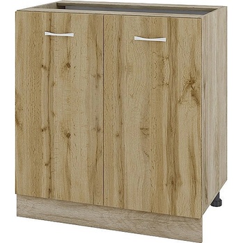 ИРИМ Долен шкаф за вграждане на мивка с две врати и рафт Сити АРДД-23 дъб сонома арвен / дъб дакота 80 см