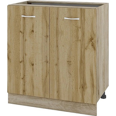 ИРИМ Долен шкаф за вграждане на мивка с две врати и рафт Сити АРДД-23 дъб сонома арвен / дъб дакота 80 см