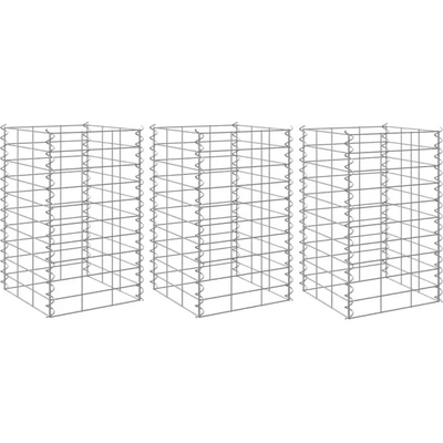 zahrada-XL Gabionové vyvýšené záhony 3 ks 30 x 30 x 50 cm železo