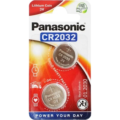 Panasonic Бутонна клетка cr2032 на panasonic, литиева, 2 бр. в опаковка cr2032-2b-pan / cr-2032el/2b (cr2032-2b-pan / cr-2032el/2b)
