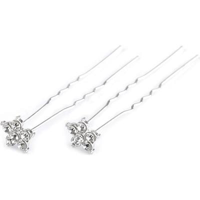Štrasová vlásenka květ Ø13 mm 2 kusy crystal
