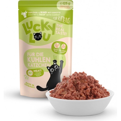 LUCKY LOU Lifestage Kitten Hydina a Hovädzie 125 g