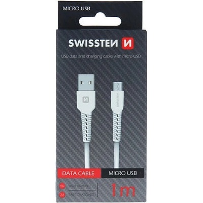 Swissten 71505521 datový USB - microUSB, 1m, bílý