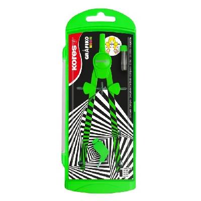 Kores Kovové kružítko GRAFIKO NEON, Kores, mix 4 barev (42031)