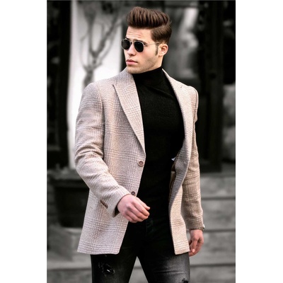 Madmext Мъжко палто 9481 - Бежово 290470 (290470_Бежов)