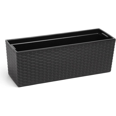 LAMELA Truhlík BEGONIA 560x119x190mm rattan černý – Hledejceny.cz