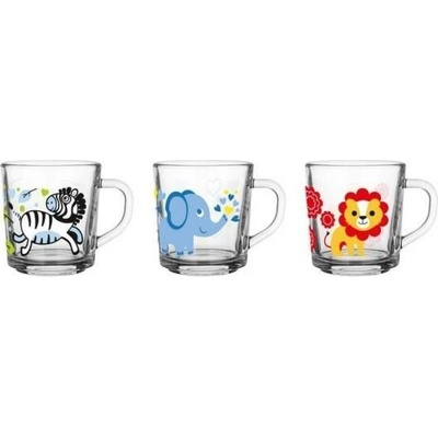 Duramat Hrnek skleněný dětský ŠIMON ZOO 3 x 220 ml