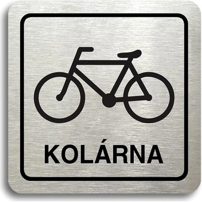 Accept Piktogram „kolárna" (80 × 80 mm) (strieborná tabuľka – čierna tlač)
