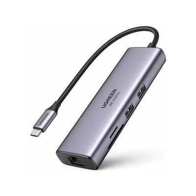 UGREEN CM512 7в1 USB-C хъб HDMI 4K@60Hz, RJ45 1Gbps, PD 100W