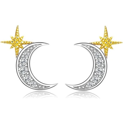 Grace Silver Jewellery stříbrné náušnice Měsíc a Hvězda E-SCE729/182 stříbrná
