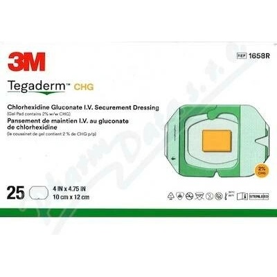 3M Tegaderm CHG 1658R krytí 10 cm x 12 cm 25 ks