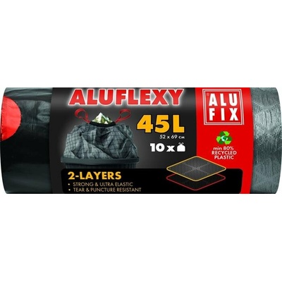 ALUFIX Vrecia na odpadky zaťahovacie dvojvrstvové 45 l 10 ks 28µm Aluflexy