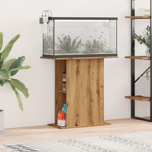 vidaXL Стойка за аквариум, дъб, 36x75x72, 5 см, инженерно дърво (857291)